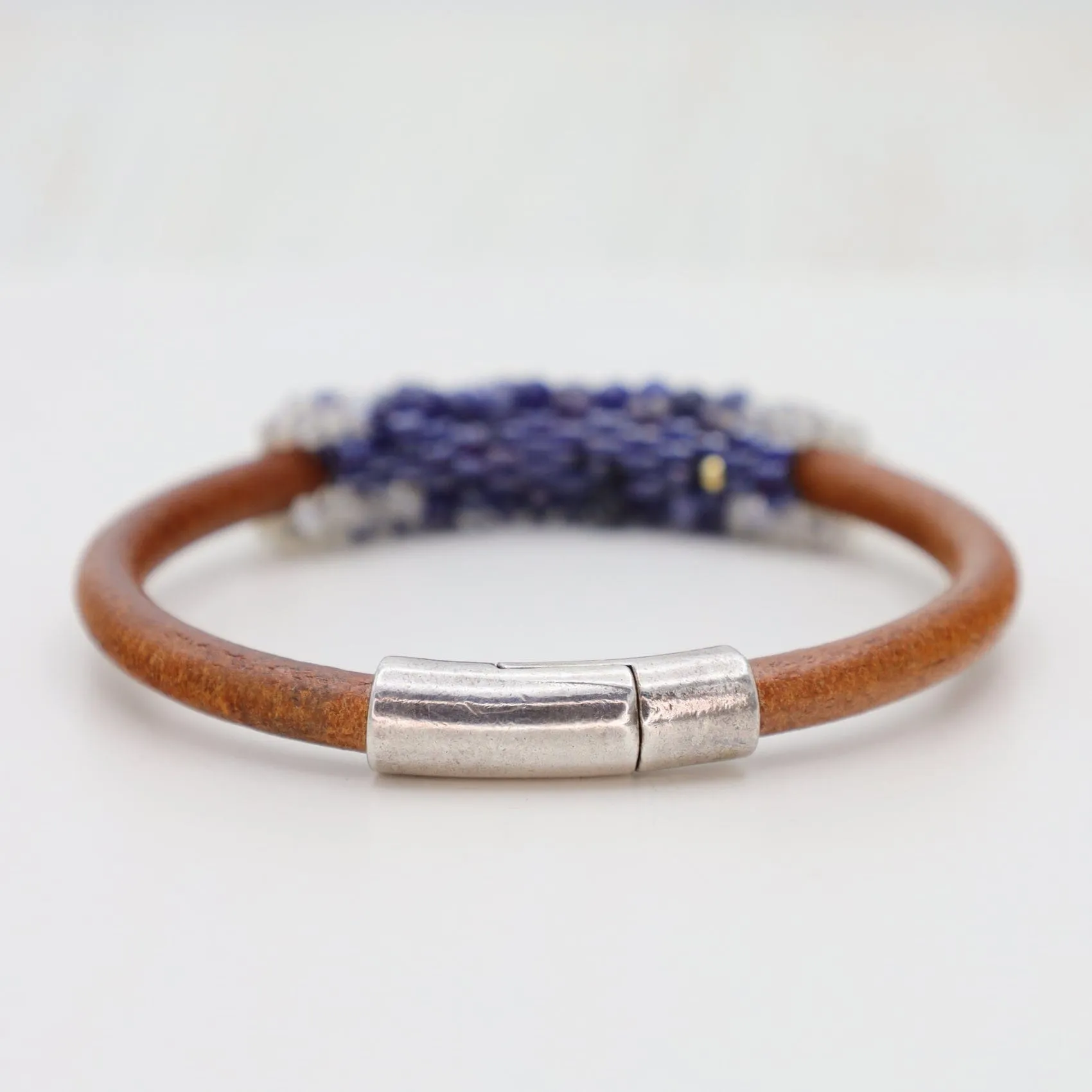 Hand Stitched Sodalite & Moonstone Bracelet