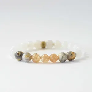 Jasper, Citrine & White Jade Gemstone Bracelet