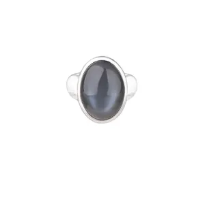 JD R64117GMS GREY MOONSTONE OVAL RING