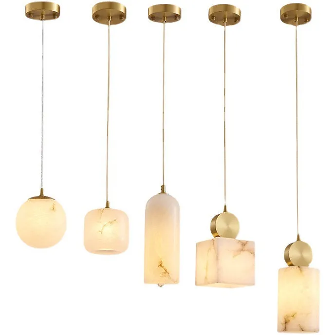 LED Brass & Marble Modern Simple Design Pendant Light