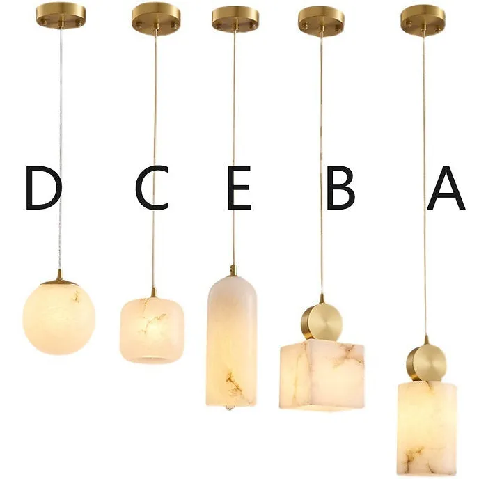 LED Brass & Marble Modern Simple Design Pendant Light