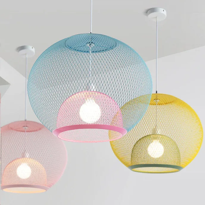 LED Colourful Birdcage Macaroon Pendant Light