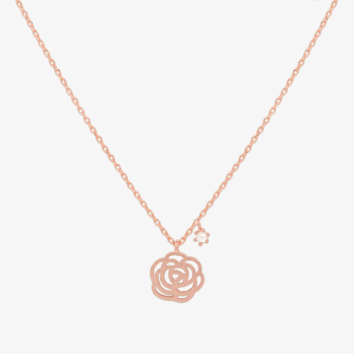 Line rose with pearl necklace