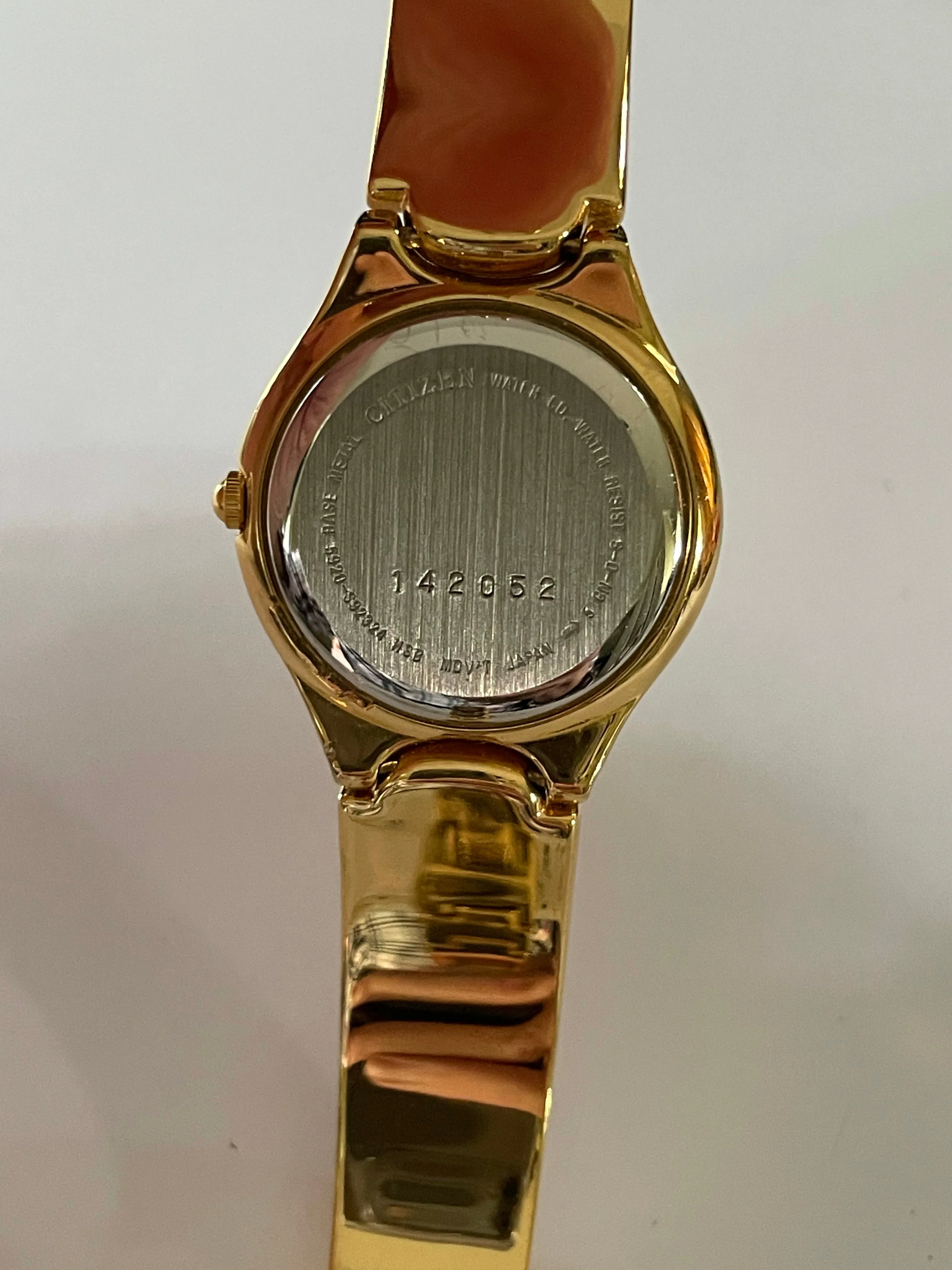 <€€ NEW Ladies CITIZEN Quartz Gold-Tone Watch with Swarovski Crystals on Bezel Gold Plated Bracelet