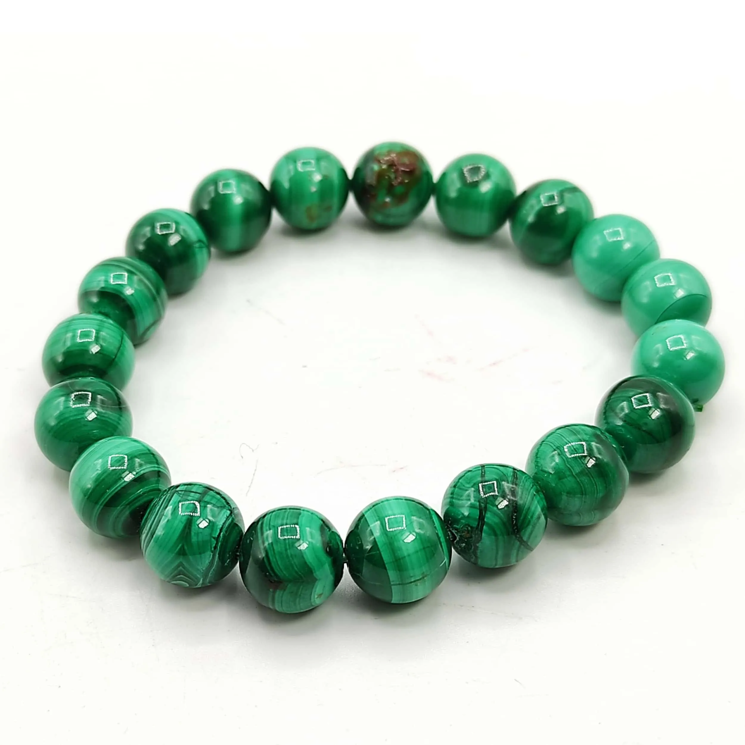 Malachite Bracelet Natural Crystal Healing Bracelet Gemstone Jewellery Beaded Stone Bracelet for Men & Women, Bead Size 8 mm