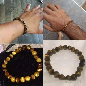 Matte Black Frosted Tiger's Eye Stone Volcanic Stone Beaded Bracelet Natural Stone Citrine Yoga Bracelet