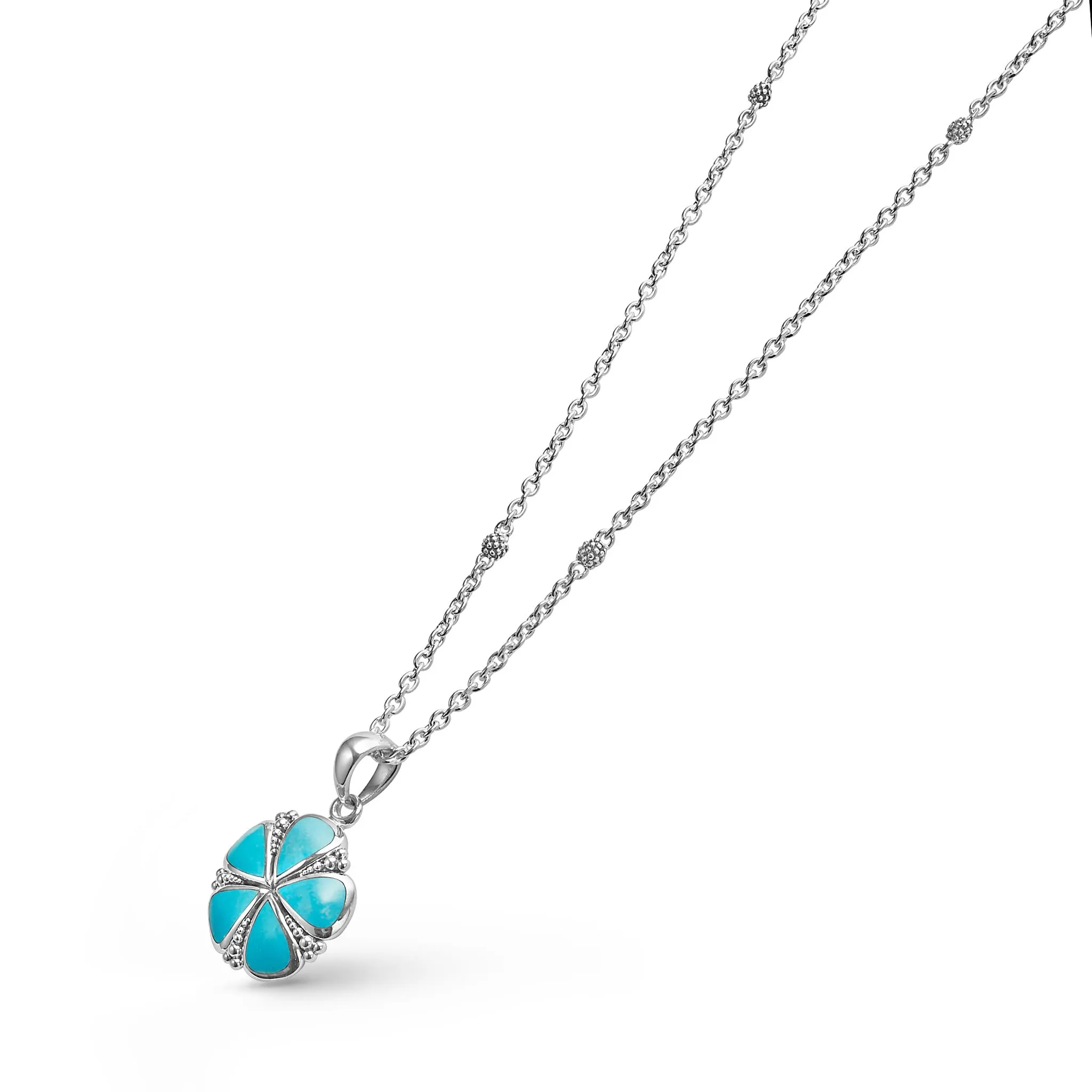 Maya Turquoise Flower Pendant Necklace