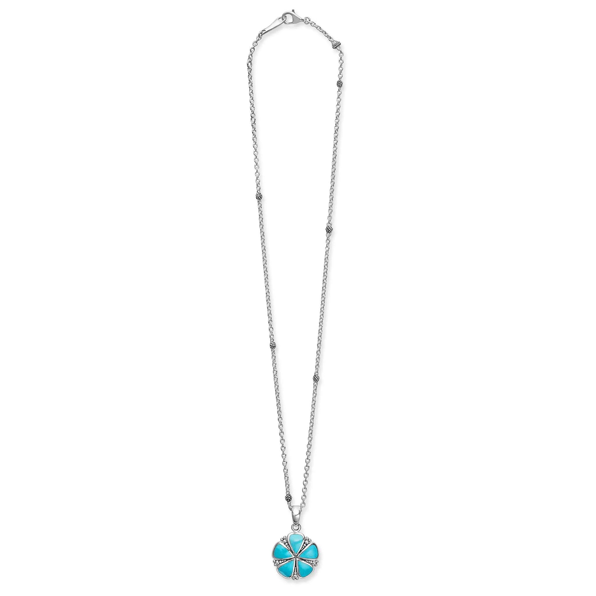 Maya Turquoise Flower Pendant Necklace