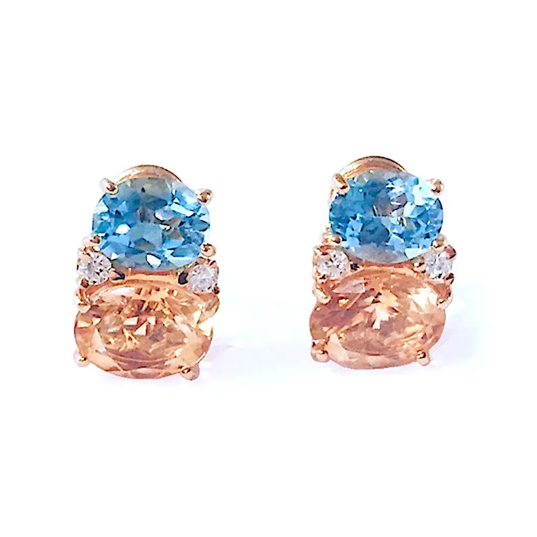 Medium GUM DROP™ Earrings with Citrine and Blue Topaz and Diamonds