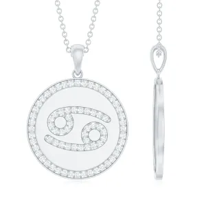 Moissanite Cancer Constellation Disc Pendant