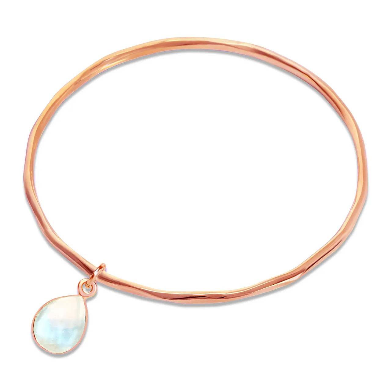 Moonstone Charm Bangle | Rose Gold - June