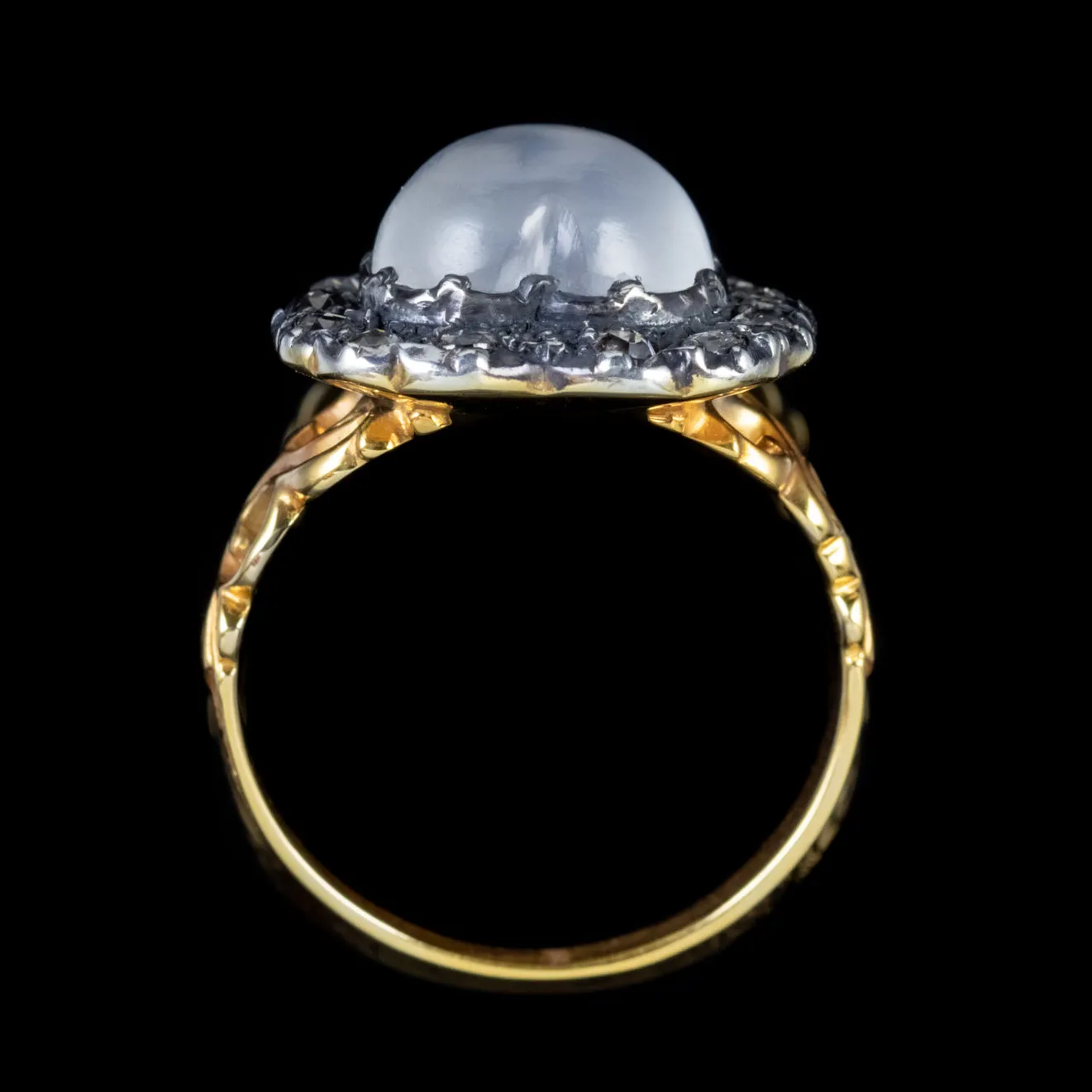 Moonstone Diamond Heart Ring 3.5Ct Moonstone 1Ct Diamond 18Ct Gold