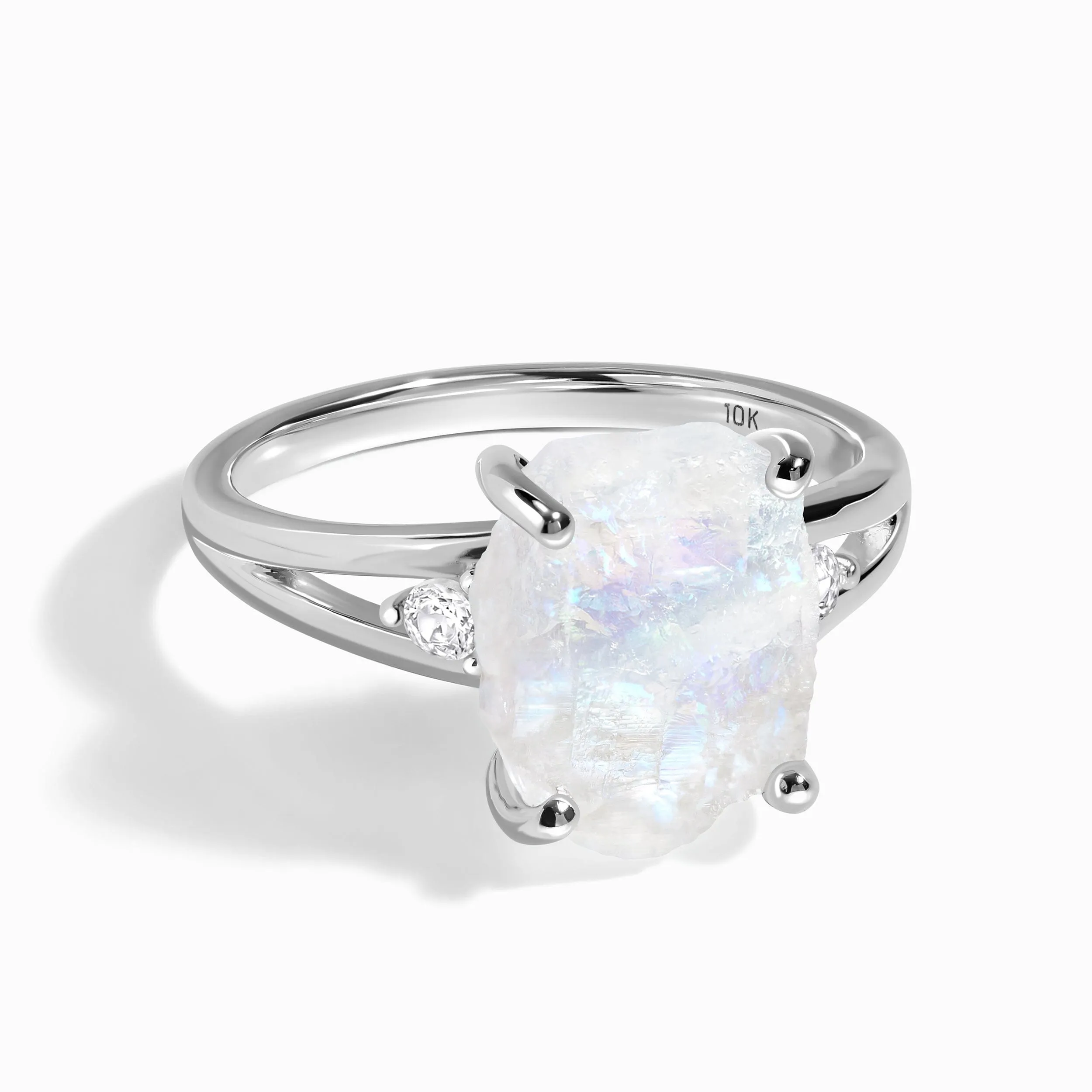 Moonstone Diamond Ring - Raw Beauty