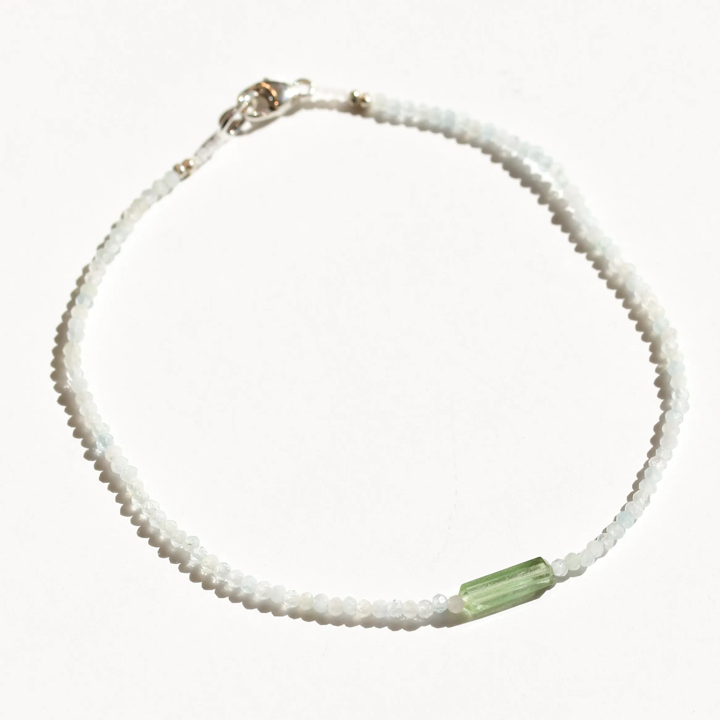 Moonstone   Green Tourmaline Bracelet No.29