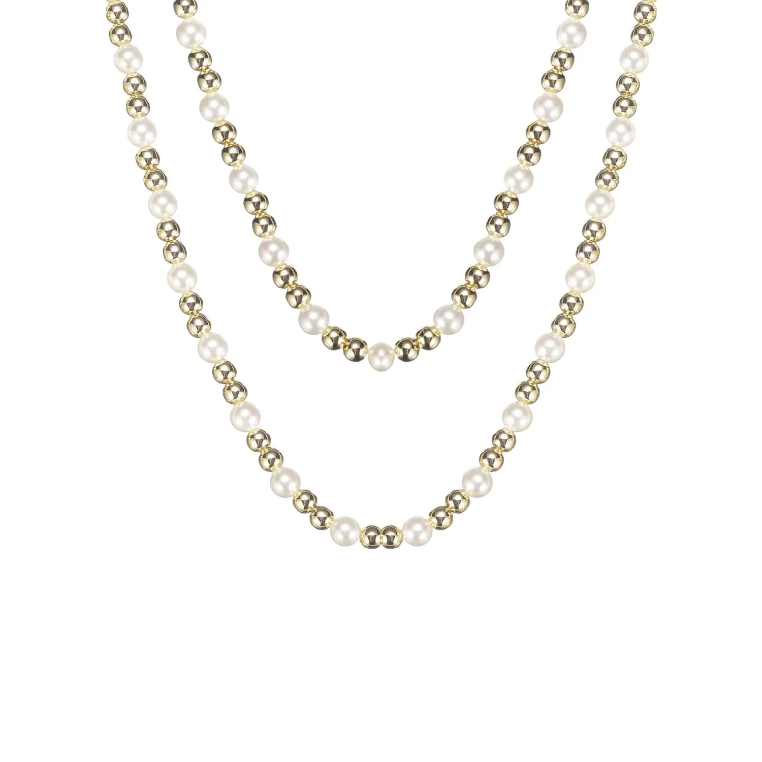 Natalie Wood Adorned Pearl Necklace-Gold