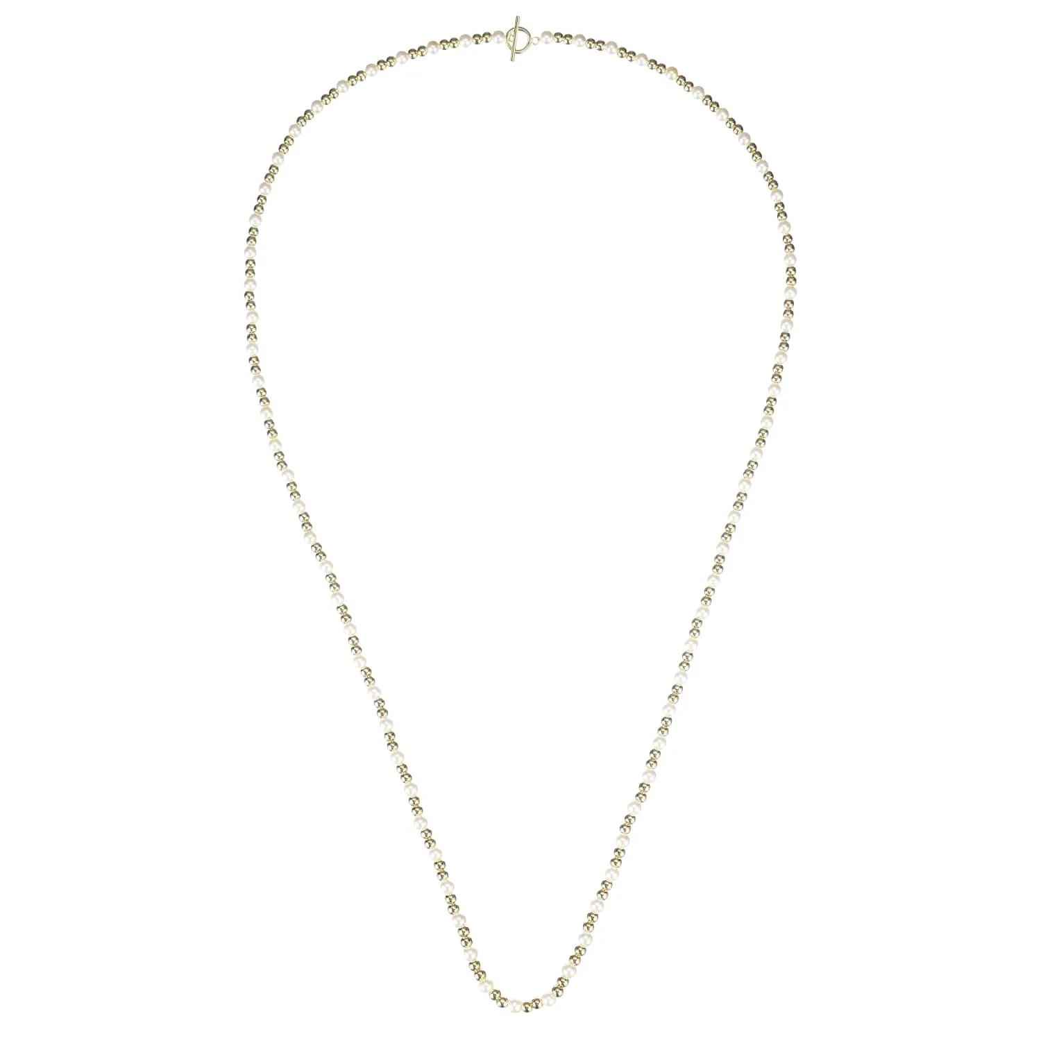 Natalie Wood Adorned Pearl Necklace-Gold