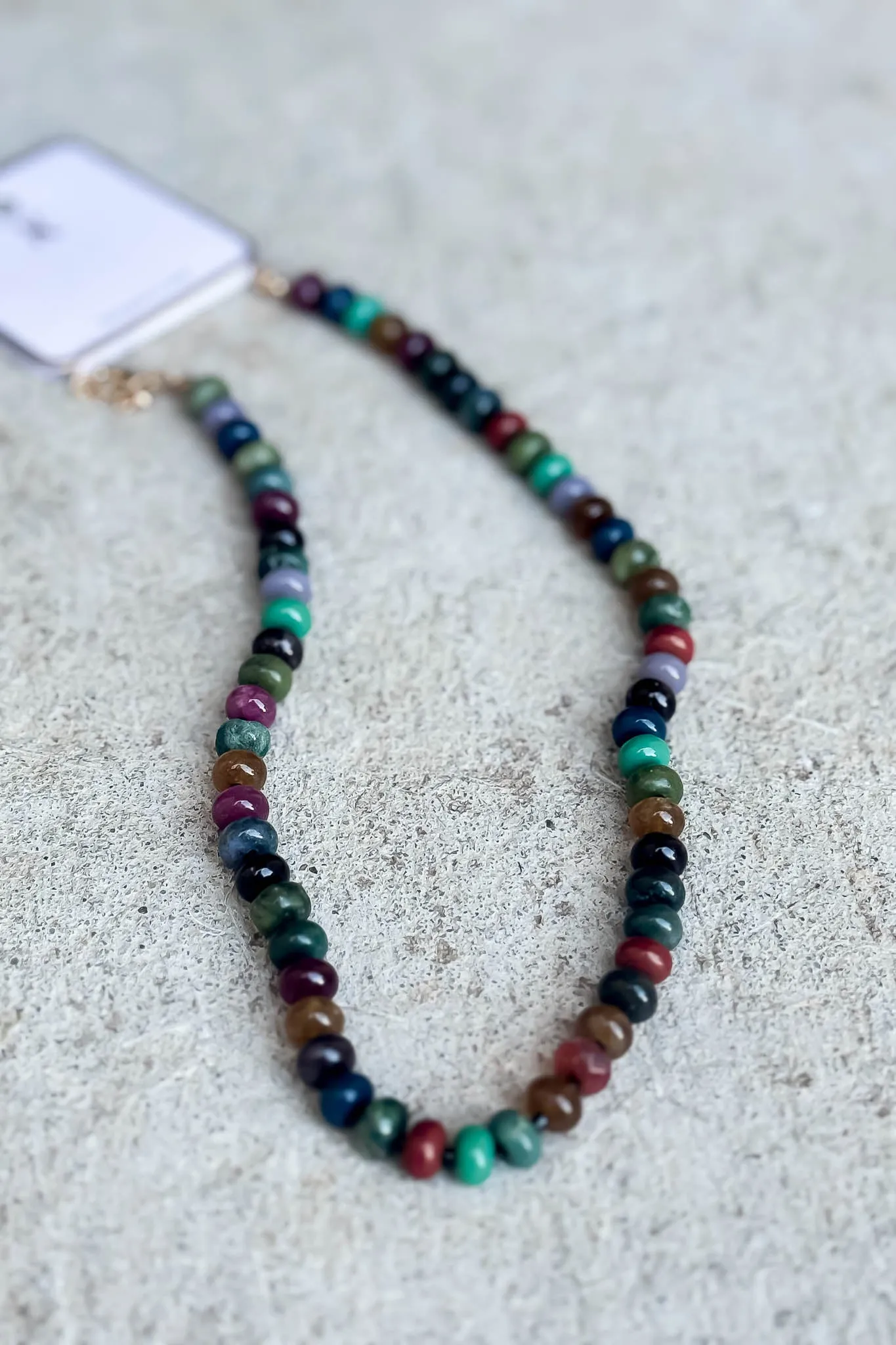 Natural Agate Like Jewel Tone Beaded Necklace