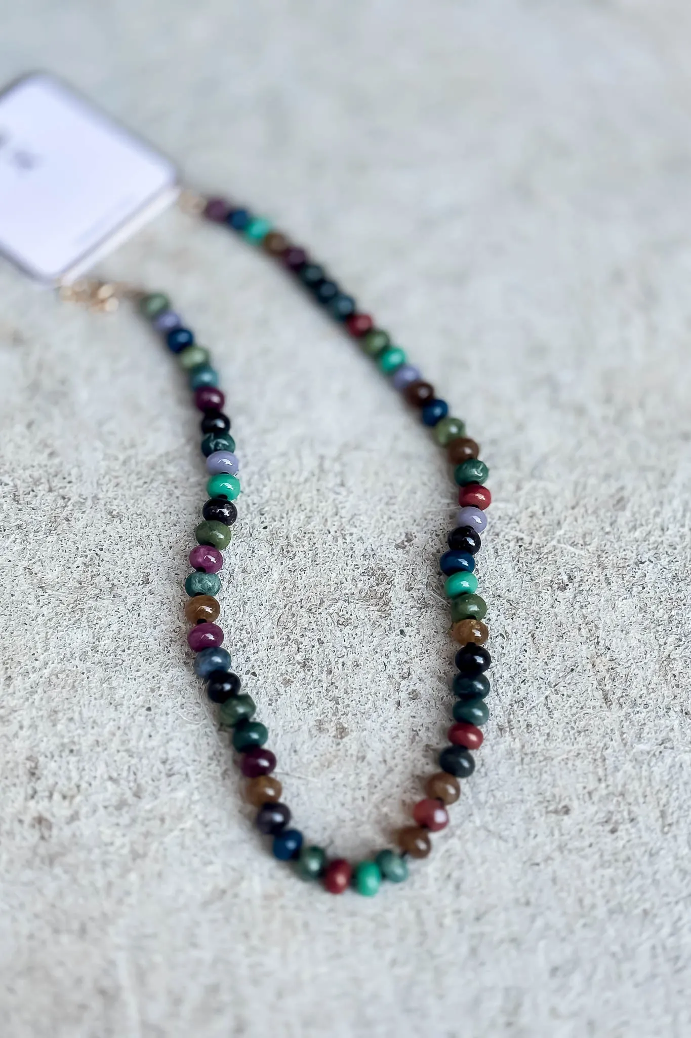 Natural Agate Like Jewel Tone Beaded Necklace