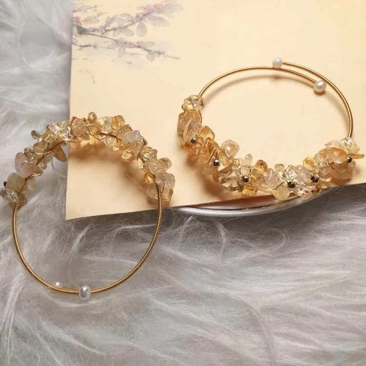 Natural Citrine Bracelet 14K Wire Winding Process