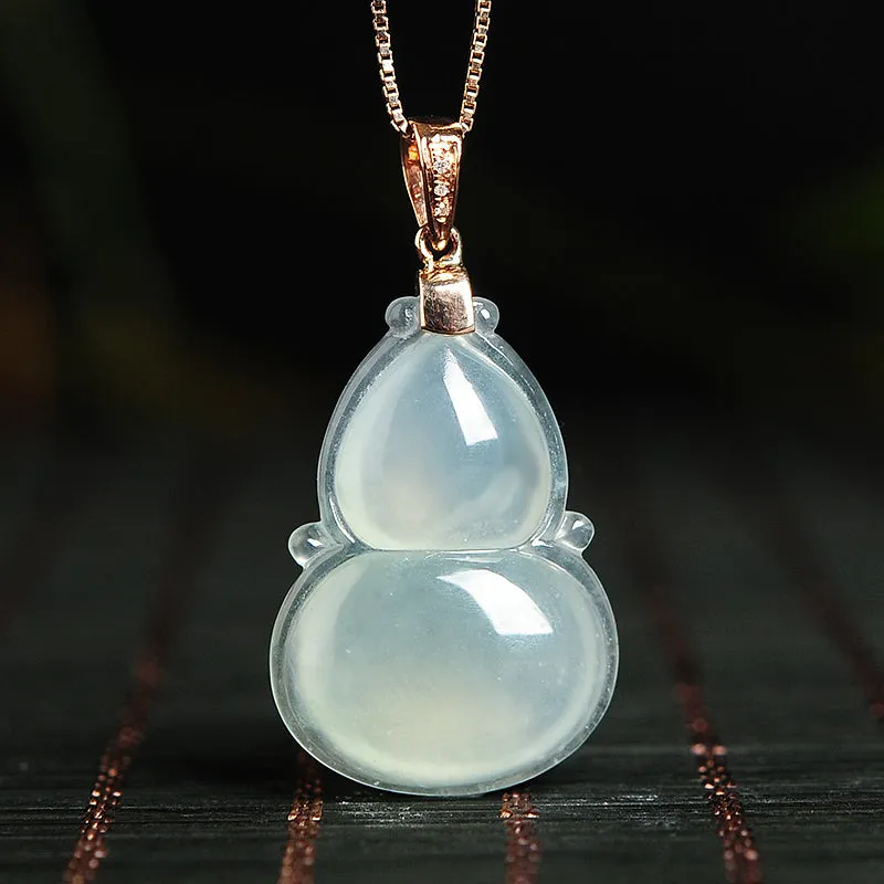 Natural Jade Pendant Jadeite Gold Gourd Pendant PT107