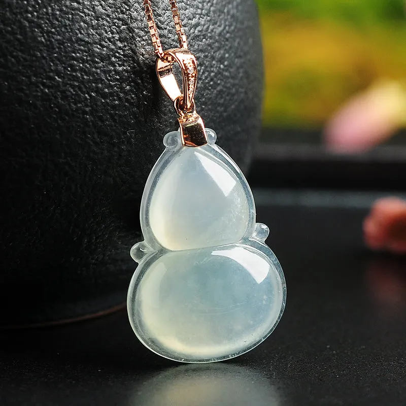 Natural Jade Pendant Jadeite Gold Gourd Pendant PT107