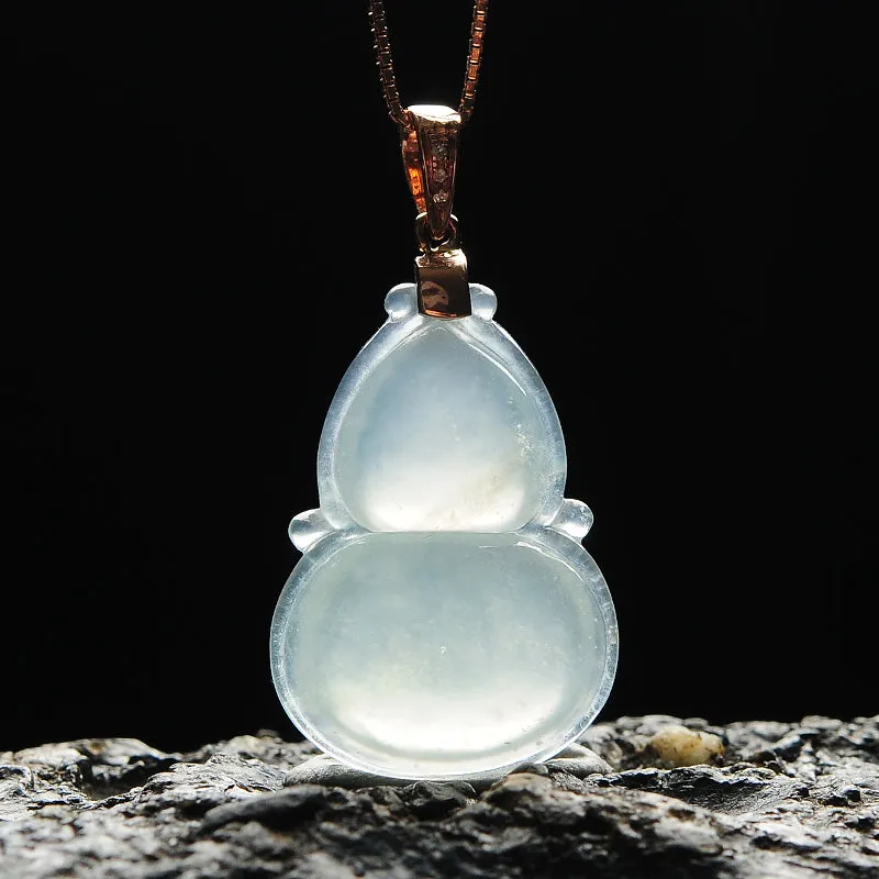 Natural Jade Pendant Jadeite Gold Gourd Pendant PT107