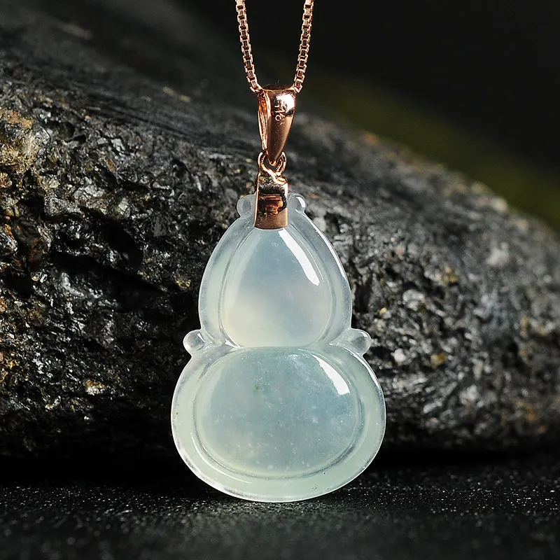 Natural Jade Pendant Jadeite Gold Gourd Pendant PT107