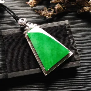 Natural Jade Pendant Jadeite Gold Pendant PT385