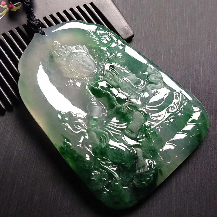 Natural Jade Pendant Jadeite Guan Yin Pendant PT217