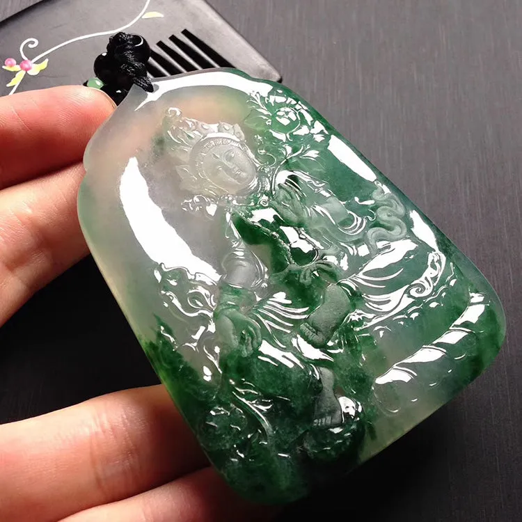 Natural Jade Pendant Jadeite Guan Yin Pendant PT217