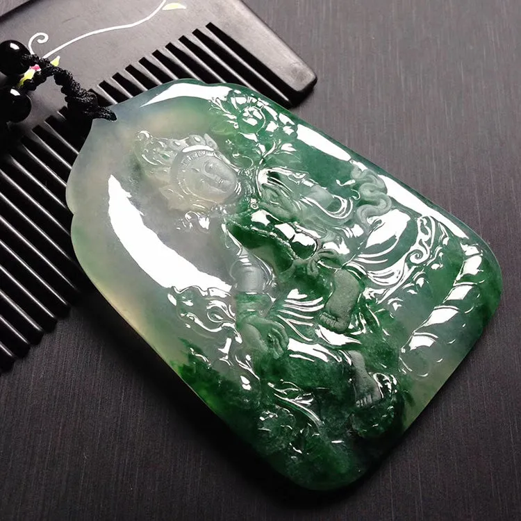 Natural Jade Pendant Jadeite Guan Yin Pendant PT217