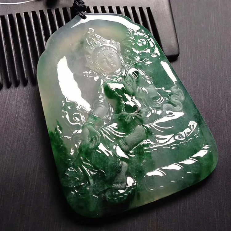 Natural Jade Pendant Jadeite Guan Yin Pendant PT217