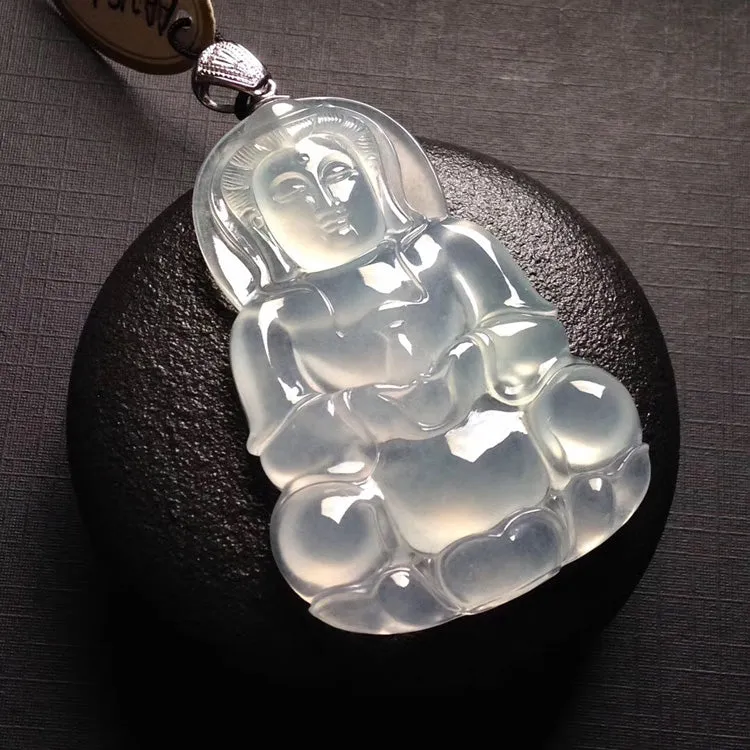 Natural Jade Pendant Jadeite Guan Yin Pendant PT334