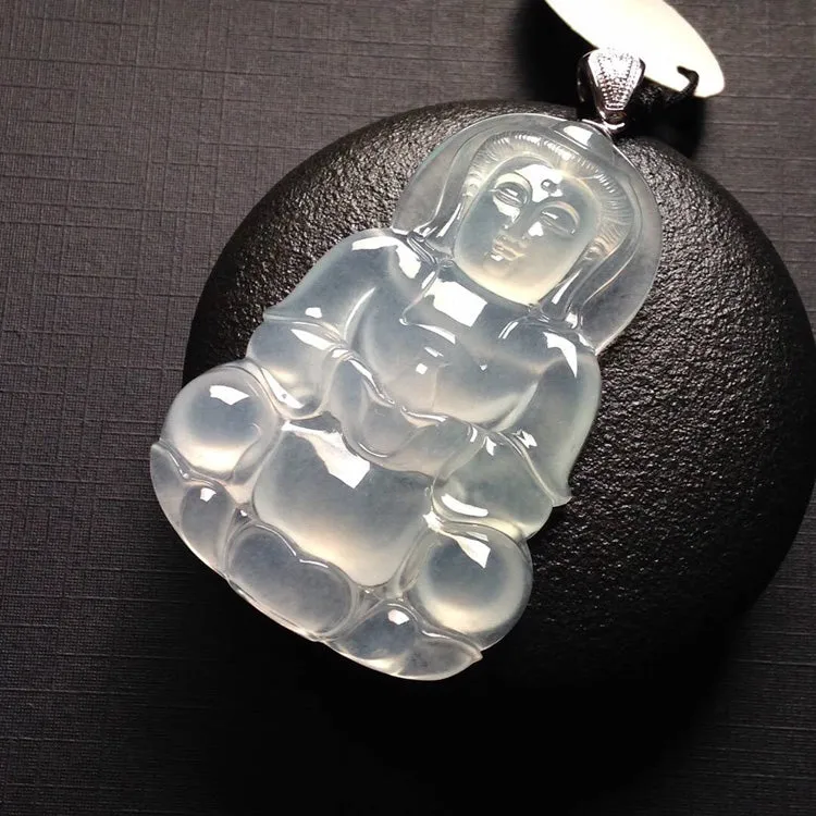 Natural Jade Pendant Jadeite Guan Yin Pendant PT334