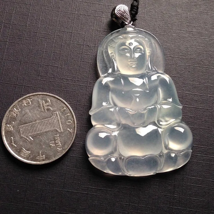 Natural Jade Pendant Jadeite Guan Yin Pendant PT334