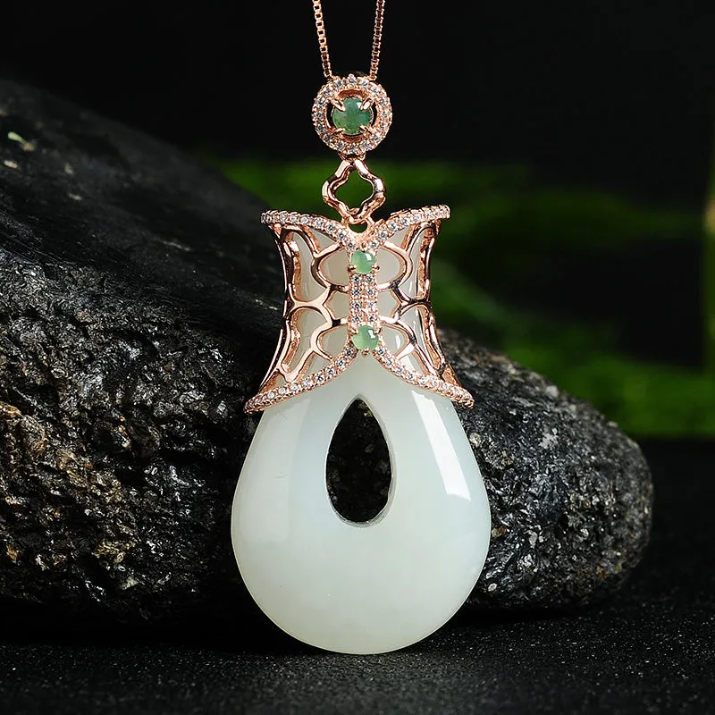 Natural Jade Pendant Nephrite Silver Pendant PT159