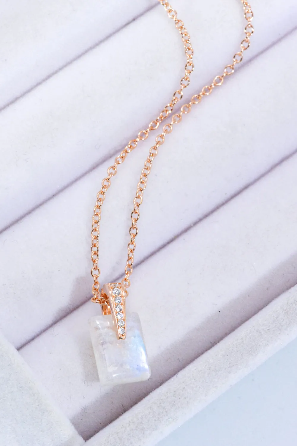 Natural Moonstone Pendant Necklace (925 Sterling Silver)