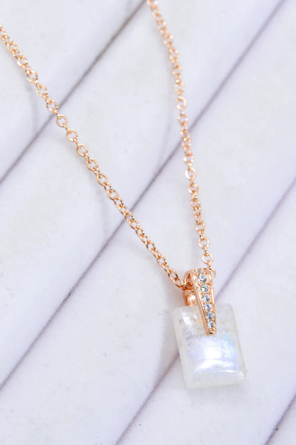 Natural Moonstone Pendant Necklace (925 Sterling Silver)