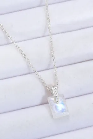 Natural Moonstone Pendant Necklace (925 Sterling Silver)