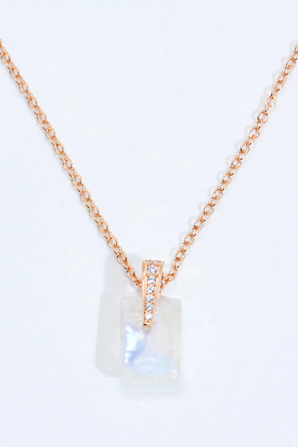 Natural Moonstone Pendant Necklace (925 Sterling Silver)