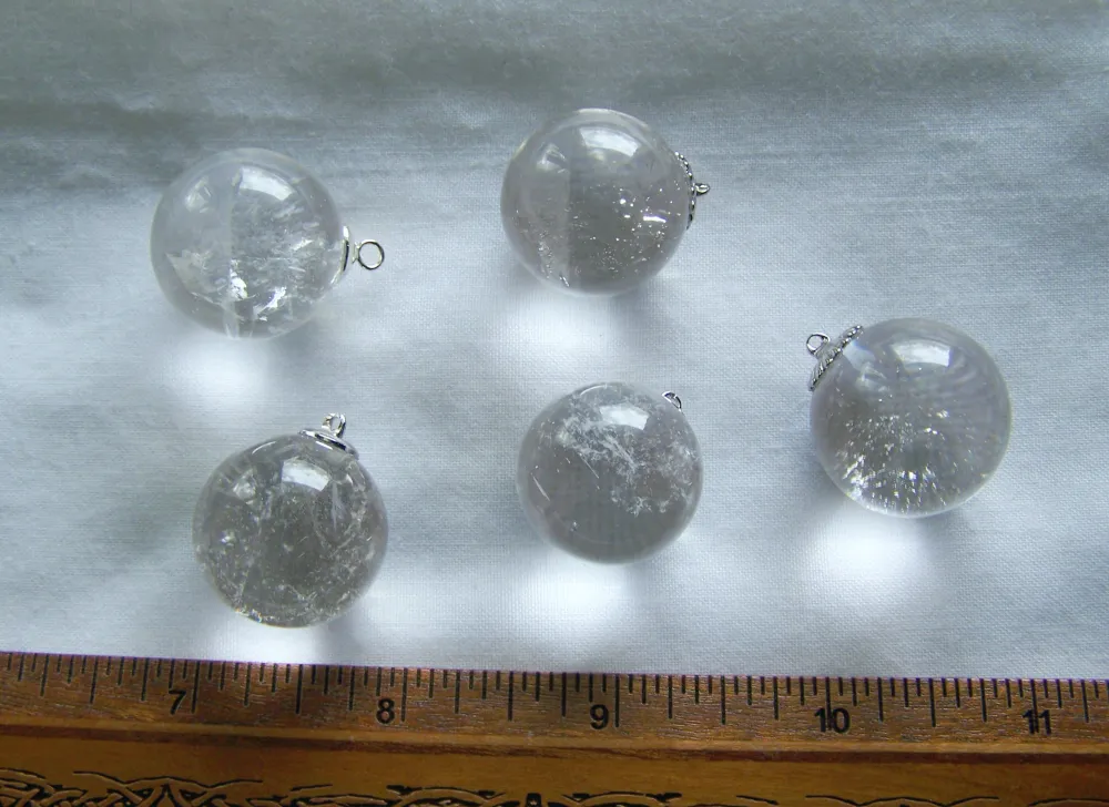 Natural Quartz Crystal Ball Jewelry Pendant Necklace