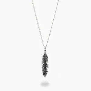 Necklace With Silver Feather Pendant