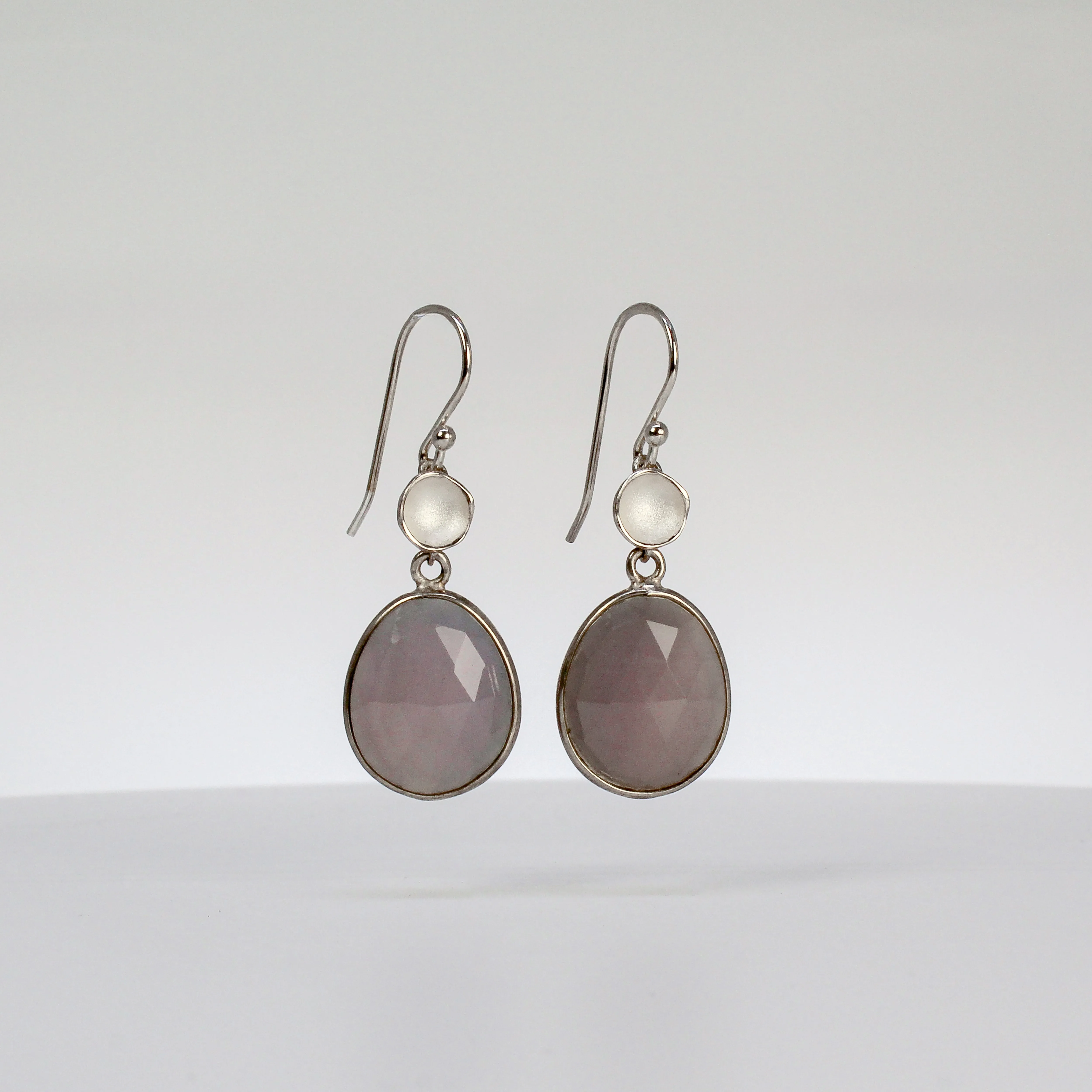 NEW! Medium Pod Earrings with Lavender Blue Quartz in Sterling Silver by Sarah Richardson