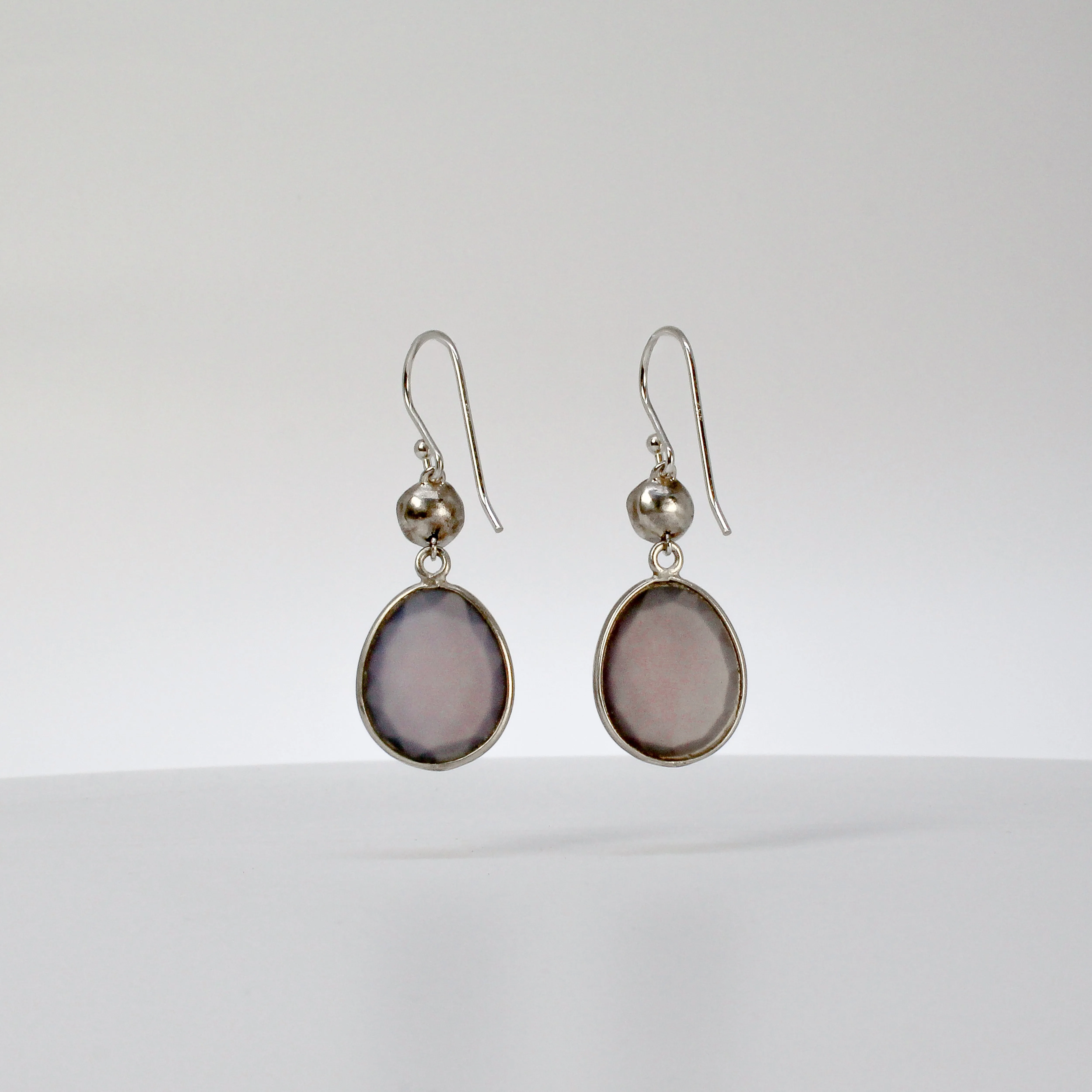 NEW! Medium Pod Earrings with Lavender Blue Quartz in Sterling Silver by Sarah Richardson