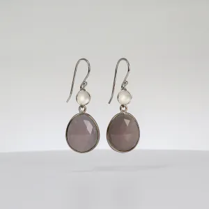 NEW! Medium Pod Earrings with Lavender Blue Quartz in Sterling Silver by Sarah Richardson