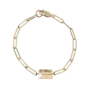 November Paperclip Chain Bracelet with Citrine