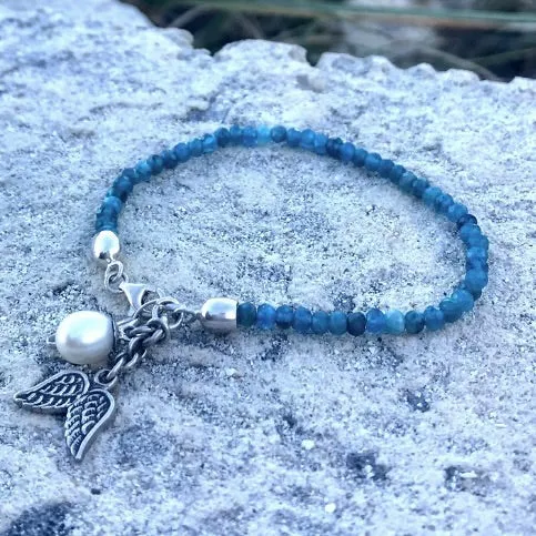 Ocean Angel Pearl Apatite Bracelet with S/Silver Clasp