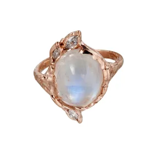 Oval Cabochon Moonstone Ring