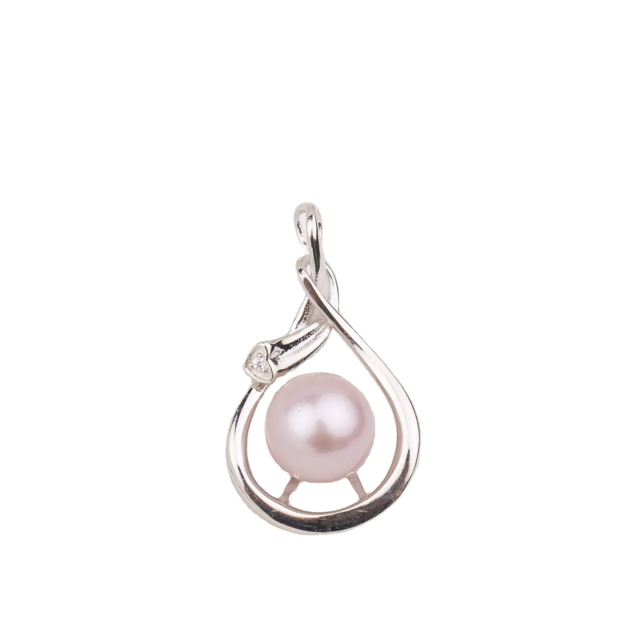 P010748 DIY 7-11mm Natural Freshwater pearl pendant accessory 925 sterling silver engagement jewelry necklace for women