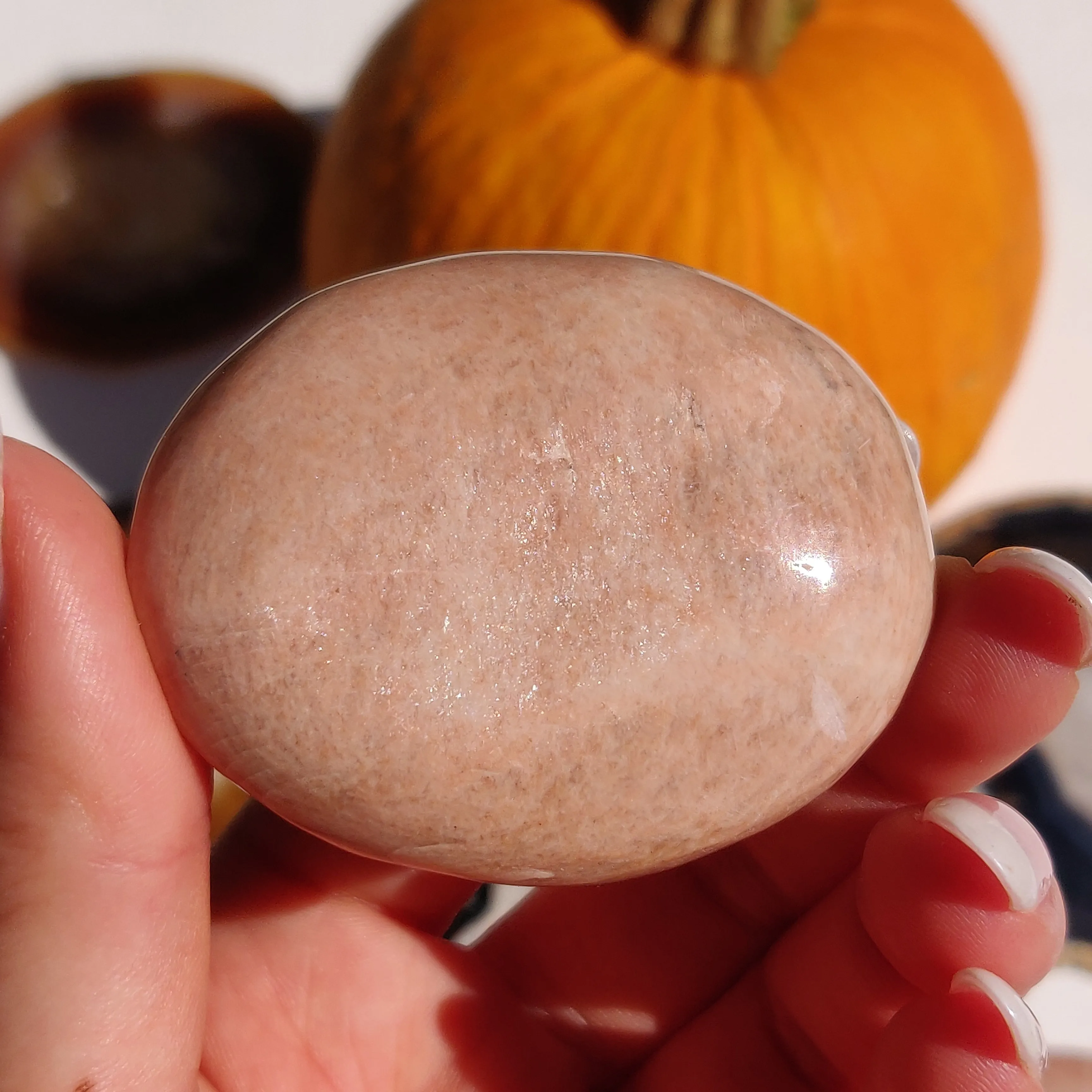 Peach Moonstone Palm Stone (#4)